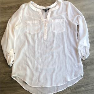 Sheer white blouse from express